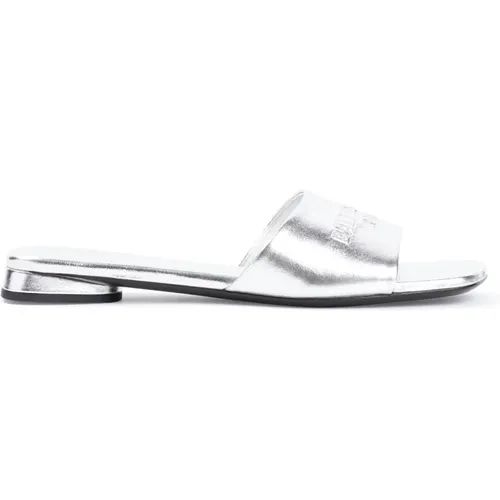 Sliders, female, , Size: 7 US Silver Duty-Free Sandal - Balenciaga - Modalova