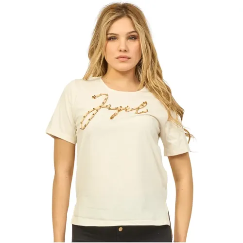 Cotton Round Neck T-shirt , female, Sizes: XL, S, L, M - Jijil - Modalova