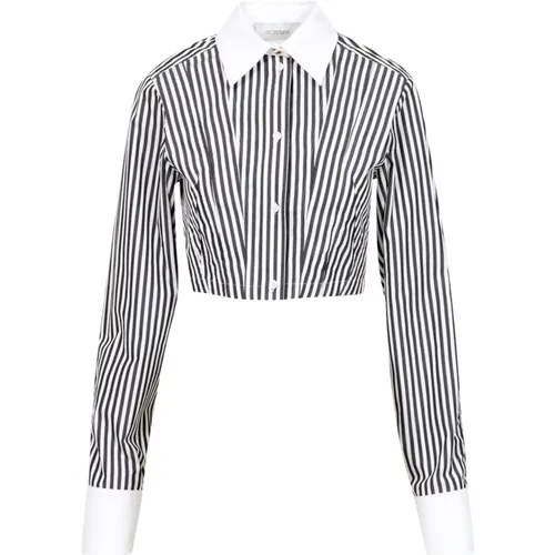 Shirts, female, , Size: XS Vertical Stripe Cotton Shirt - SPORTMAX - Modalova