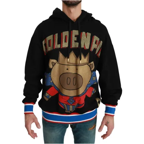 Hoodies, male, , Size: XS Hooded Sweater Pig - Dolce & Gabbana - Modalova