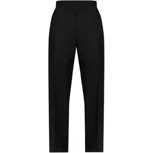 Straight Trousers, male, , Size: M Wool trousers with crease - Moschino - Modalova