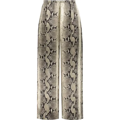 Python Print Wide Leg Trousers - Khaite - Modalova