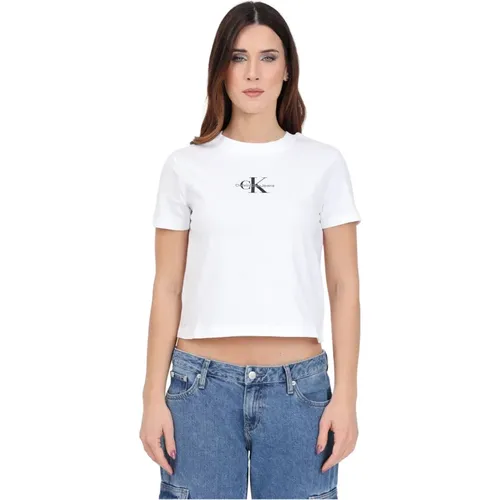 Damen T-Shirt mit Kontrastierendem Logo-Print - Calvin Klein Jeans - Modalova