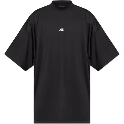 T-Shirt mit bedrucktem Logo - Balenciaga - Modalova