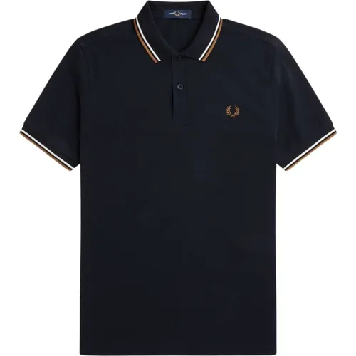 Polo Shirts, male, , Size: S Double Stripe Polo Shirt - Fred Perry - Modalova