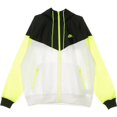 Light Jackets, unisex, , Size: XL Windbreaker Jacket in White/Black/Volt - Nike - Modalova