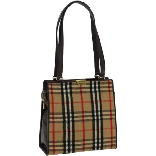 Pre-owned Tote Bags, female, , Size: ONE SIZE Pre-owned Wool shoulder-bags - Burberry Vintage - Modalova