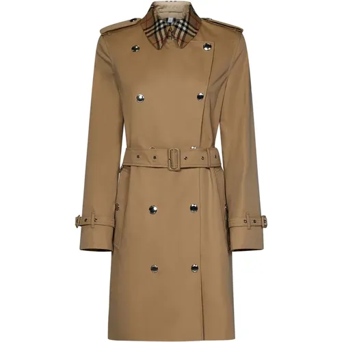 Check Trench Coat , female, Sizes: S, XS - Burberry - Modalova