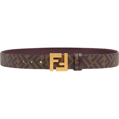 Belts, male, , Size: 95 CM Reversible Belt with FF Squared Buckle - Fendi - Modalova