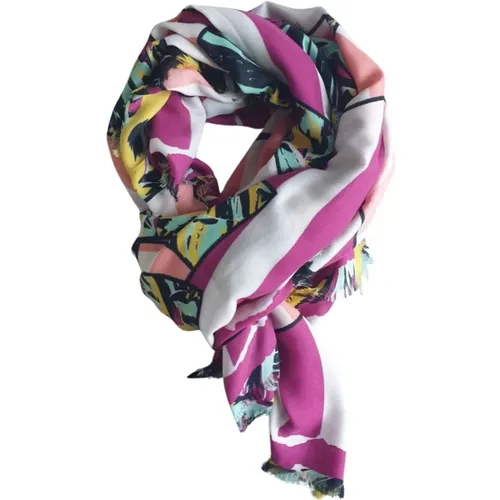 Scarves, female, , Size: ONE SIZE Multicolored Pashmina Modal Silk Stole - Kenzo - Modalova
