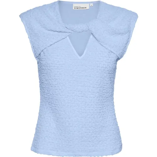 Blaue Geknotete Top , Damen, Größe: 2XL - Karen by Simonsen - Modalova