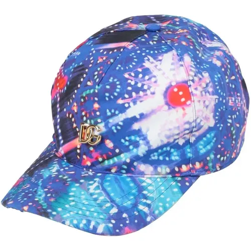 Abstract Print Cotton Rapper Cap , unisex, Sizes: 57 CM - Dolce & Gabbana - Modalova