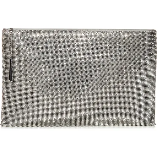 Silver Mesh Crystal Bag , female, Sizes: ONE SIZE - Benedetta Bruzziches - Modalova