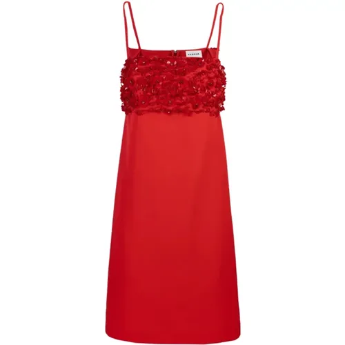 Rotes A-Linien-Kleid mit dünnen Trägern , Damen, Größe: S - P.a.r.o.s.h. - Modalova