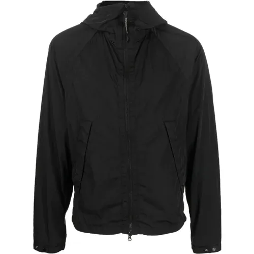 Schnelltrocknende schwarze Jacke mit verstellbarer Goggle-Kapuze - C.P. Company - Modalova