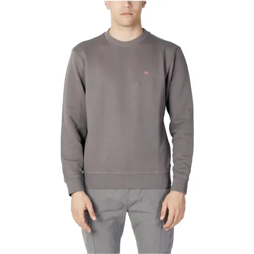 Grauer Langarm-Sweatshirt , Herren, Größe: S - Napapijri - Modalova