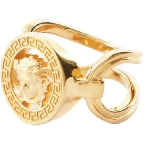 Goldener Metallring mit Fingerport,Rings - Versace - Modalova