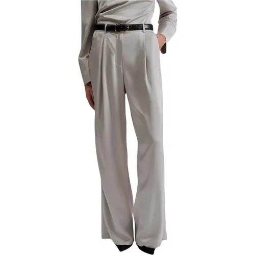 Steel Grey Satin Sarah Trousers , female, Sizes: S, M - By Malina - Modalova