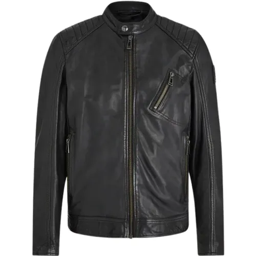 Schwarze Bikerjacke V Racer Blau , Herren, Größe: M - Belstaff - Modalova