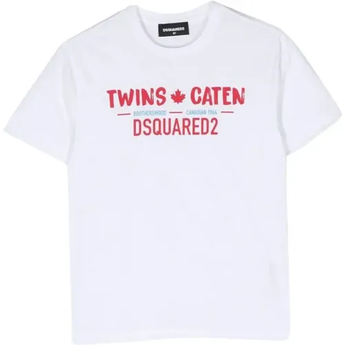 Relax T-shirt mit Twins Caten Print - Dsquared2 - Modalova