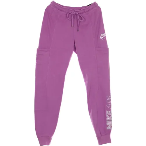 Sweatpants, female, , Size: L Women's Fleece Tracksuit Pants Violet Sportswear - Nike - Modalova