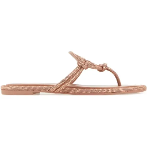 Flip Flops, female, , Size: 7 1/2 US Embellished Miller Thong Slippers - TORY BURCH - Modalova