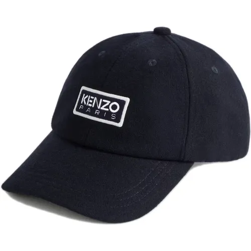 Caps, male, , Size: ONE SIZE Wool Beanie with Paris Label - Kenzo - Modalova