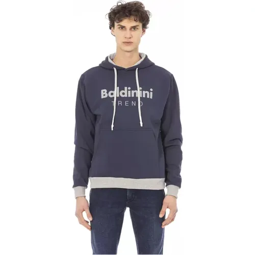 Hoodies, male, , Size: S Logo Detail Hoodie with Maxi Pocket - Baldinini - Modalova