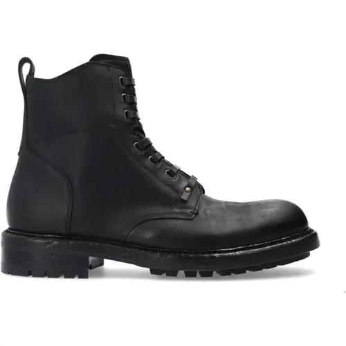 Schwarze Lederstiefeletten für Herren - Dolce & Gabbana - Modalova