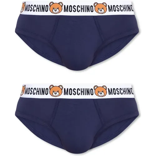 Bottoms, male, , Size: 2XL Briefs two-pack - Moschino - Modalova