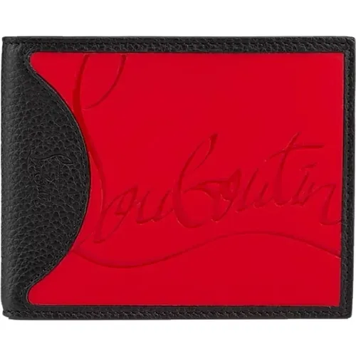 Black and Red Calfskin Wallet , male, Sizes: ONE SIZE - Christian Louboutin - Modalova