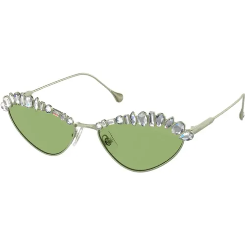 Elegante Metallsonnenbrille , Damen, Größe: M - Swarovski - Modalova