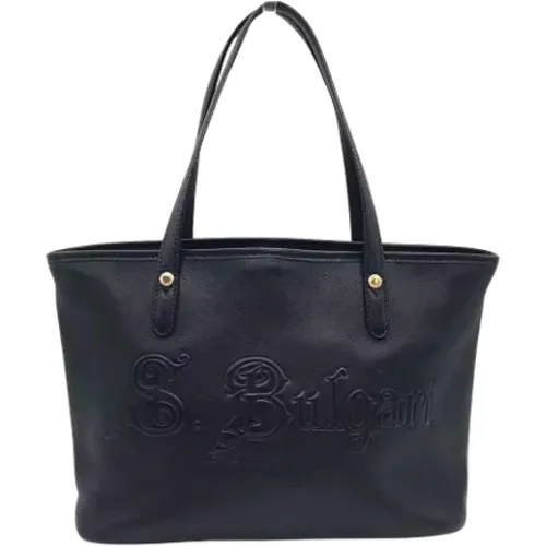 Pre-owned Tote Bags, female, , Size: ONE SIZE Pre-owned Leather shoulder-bags - Bvlgari Vintage - Modalova