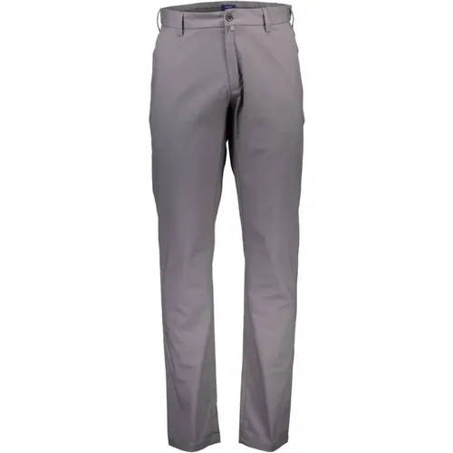 Straight Trousers, male, , Size: W31 Men's Grey Pants with 4 Pockets - Gant - Modalova