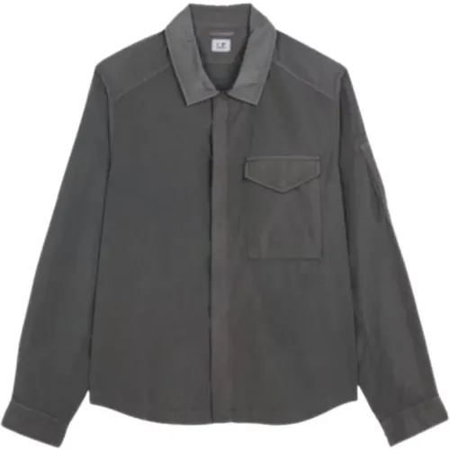 Casual Shirts, male, , Size: XL Chrome-R Jacket. Dark Grey Shirt - C.P. Company - Modalova