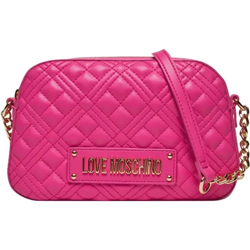 Shoulder Bags, female, , Size: ONE SIZE Fuchsia Synthetic Shoulder Bag - Love Moschino - Modalova