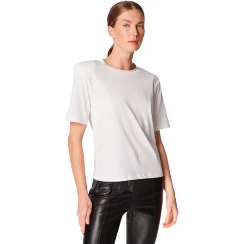 Stilvolles Weißes Logo T-shirt Top , Damen, Größe: L - PATRIZIA PEPE - Modalova