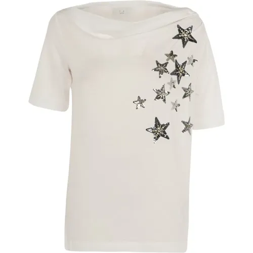 Short Crop Top with Star Design , female, Sizes: 2XS - Liu Jo - Modalova