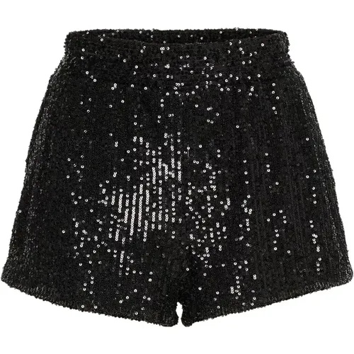 Short Shorts, female, , Size: L Sequin Elastic Waist Shorts - Gestuz - Modalova