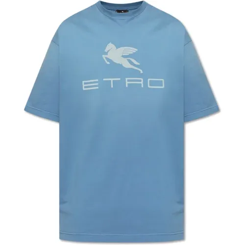 T-Shirt mit bedrucktem Logo Etro - ETRO - Modalova