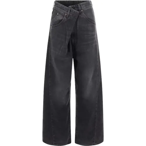 Fold-Over Denim Jeans , Damen, Größe: W28 - Darkpark - Modalova