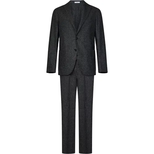 Single Breasted Suits, male, , Size: L Graphite Grey Wool Blend Suit - Boglioli - Modalova