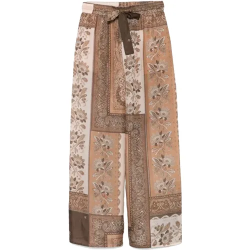 Wide Trousers, female, , Size: M Bandana Print Silk Trousers - Zimmermann - Modalova