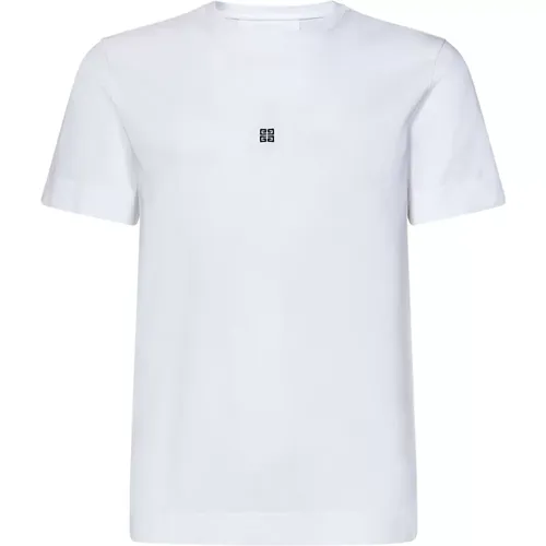 Weißes Baumwoll-T-Shirt mit 4G-Stickerei - Givenchy - Modalova