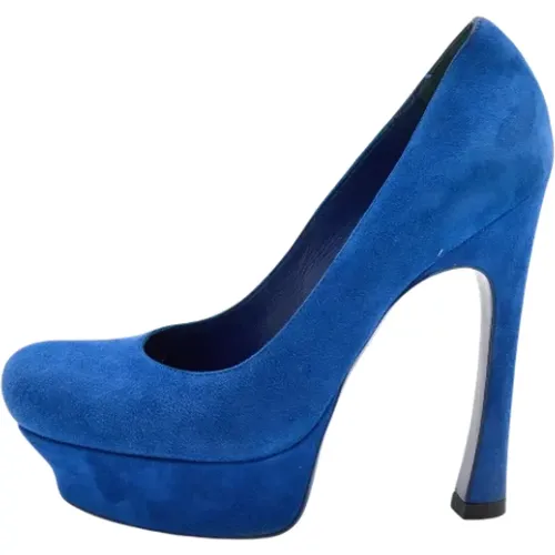 Pre-owned Pumps, female, , Size: 6 1/2 US Pre-owned Suede heels - Yves Saint Laurent Vintage - Modalova