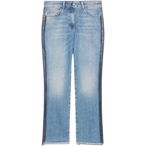 Reguläre Jeans aus BCI-zertifizierter Baumwolle mit Vintage-Effekt , Damen, Größe: XL - Elena Mirò - Modalova