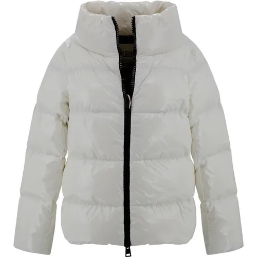 Gepolsterte Geprägte Weiße Jacke , Damen, Größe: XS - Herno - Modalova