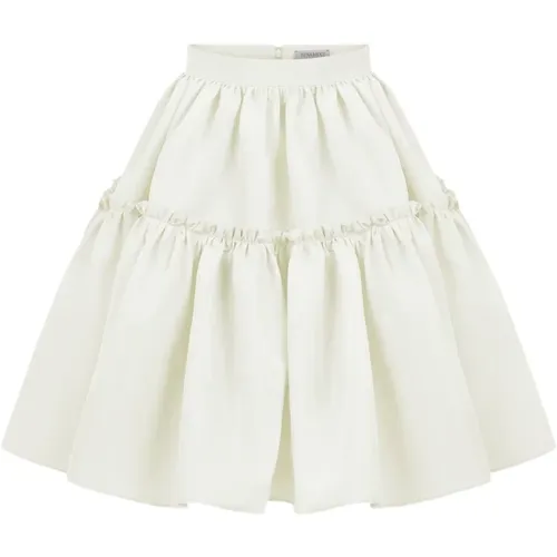 Natural Taffeta Midi Babydoll Skirt , female, Sizes: S, XL - Nina Ricci - Modalova