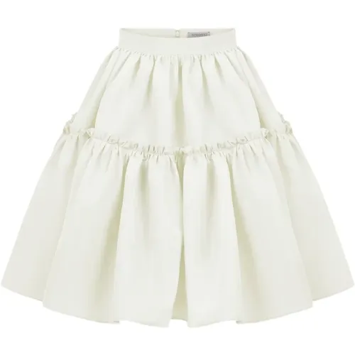 Natural Taffeta Midi Babydoll Skirt , female, Sizes: S, XS, XL - Nina Ricci - Modalova