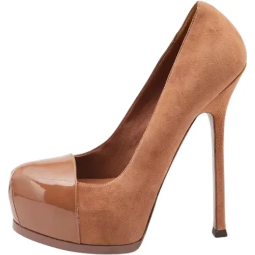 Pre-owned Pumps, female, , Size: 9 1/2 US Pre-owned Suede heels - Yves Saint Laurent Vintage - Modalova